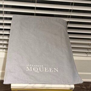 Alexander McQueen Authentic Grey Dustbag Large Drawstring 17.75" x 12.75" Logo